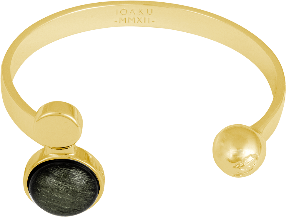 Ioaku Moon Cuff Gold Sparkle Grey Copy - Gold (1000x880), Png Download