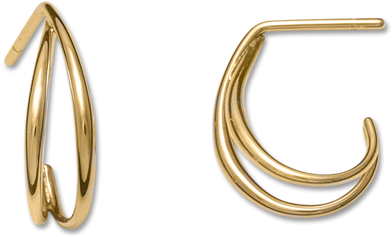 14kt Gold Little Duos Earrings - Ear, S/s 14k Petite Duo (700x477), Png Download