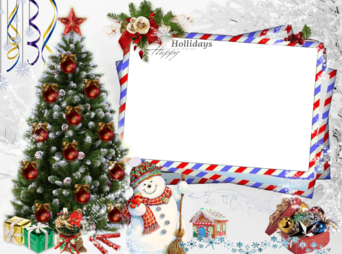 Letter To The New Year With Best Wishes - Christmas Frames (498x370), Png Download