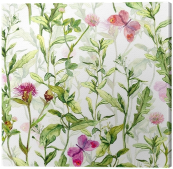 Grass, Herb And Flowers With Butterflies - Gear New 5791228-gn-ph1 Small Bird In Sprtern Watercolour (400x400), Png Download