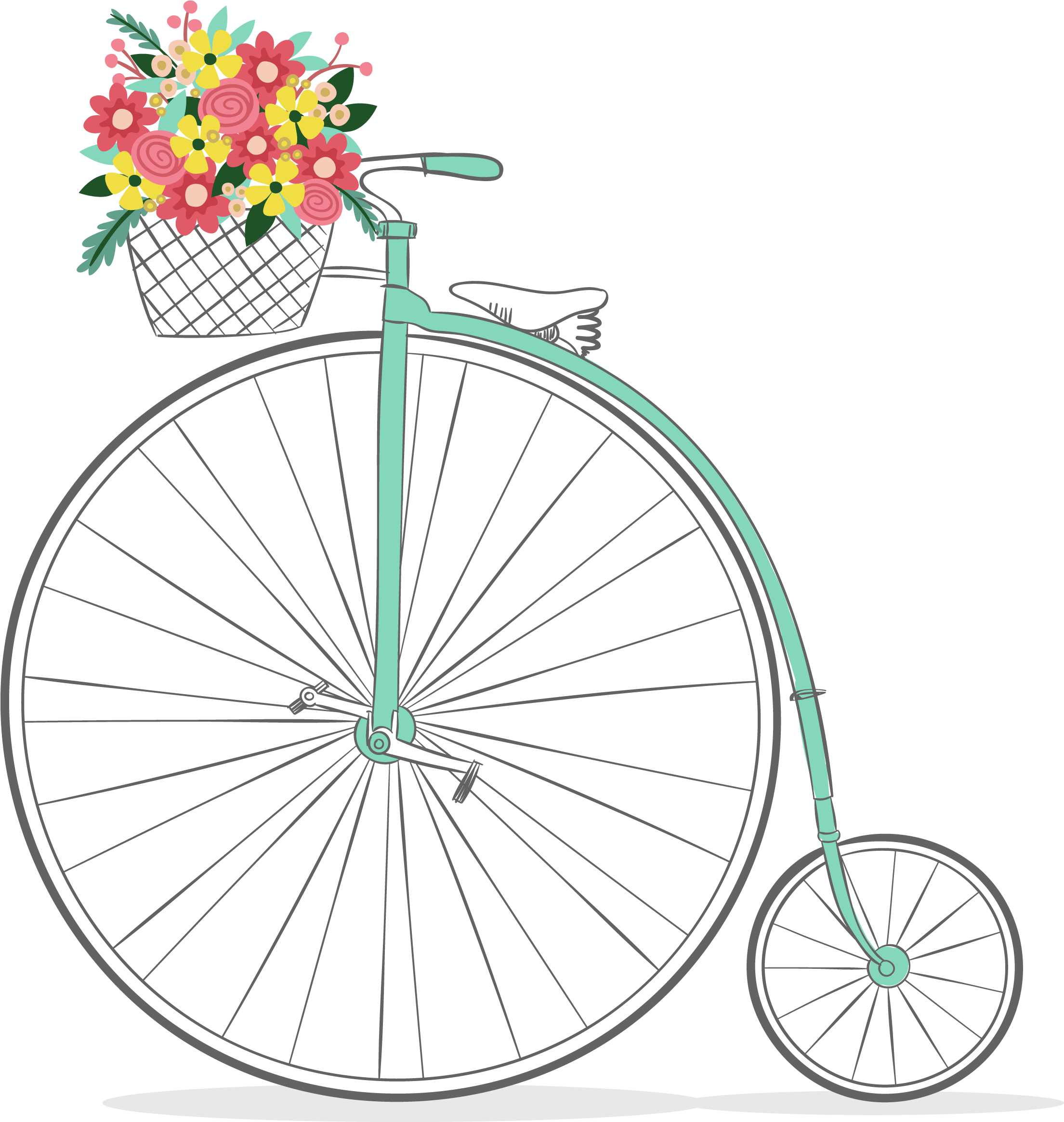 Visit - Romantic Bicycle Png (2550x2726), Png Download
