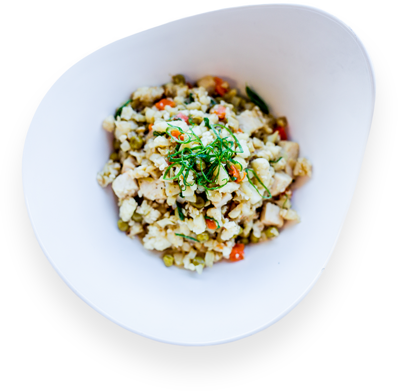 Cauliflower Rice W/ Chicken & Egg Whites - Thai Fried Rice (790x776), Png Download