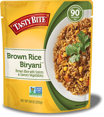 Brown Rice Biryani Package - Tasty Bite 1 Step - 1 Minute Indian Cuisine Bombay (350x393), Png Download