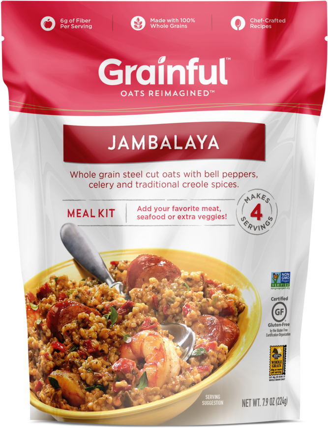 Meal Kits 3d Mockup Individual Jam - Grainful Sides Steel Cut Oat Meal, Jambalaya - 7.9 (1000x1000), Png Download