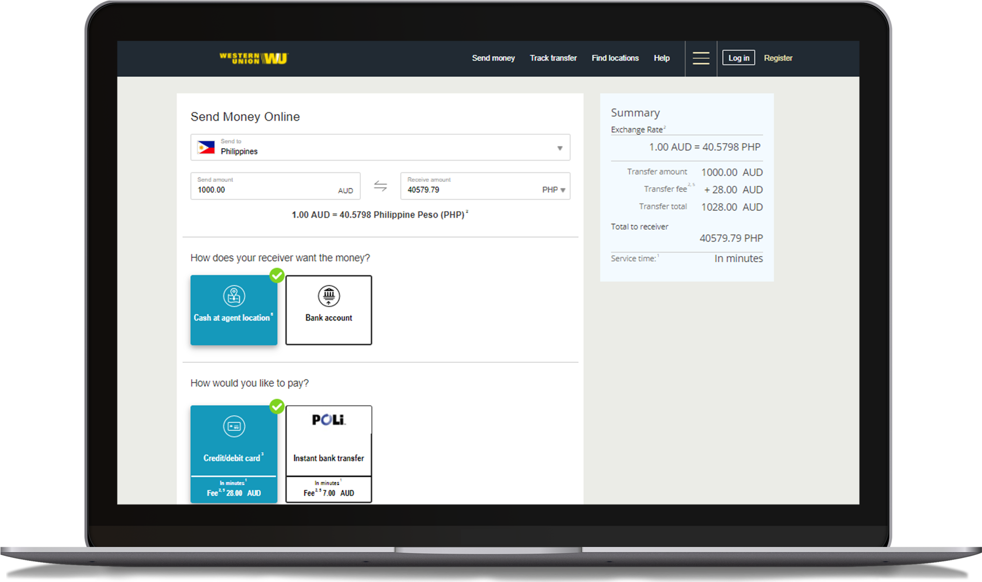 Open Laptop With Western Union Transaction Page - App Medical Crm (1983x1174), Png Download