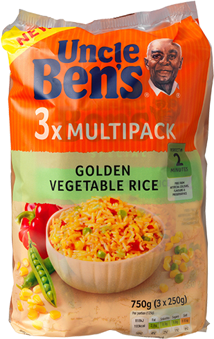 T4020 Ub Special Multipack 3x250g Golden Veg - Uncle Bens Express Golden Vegetable Rice Delivered (500x500), Png Download