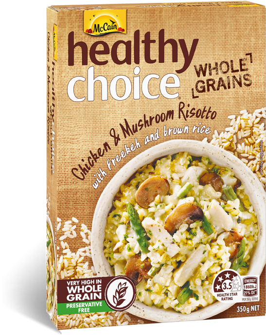 Healthy Choice Whole Grains Chicken & Mushroom Risotto (720x720), Png Download
