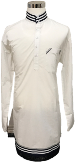 Mens White Traditional Top - Tunic (570x760), Png Download