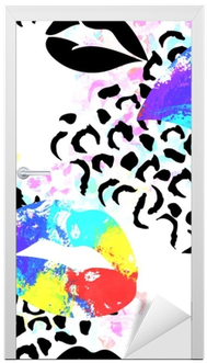 Makeup And Cosmetics Background With Lips, Stripes - Textile (400x400), Png Download