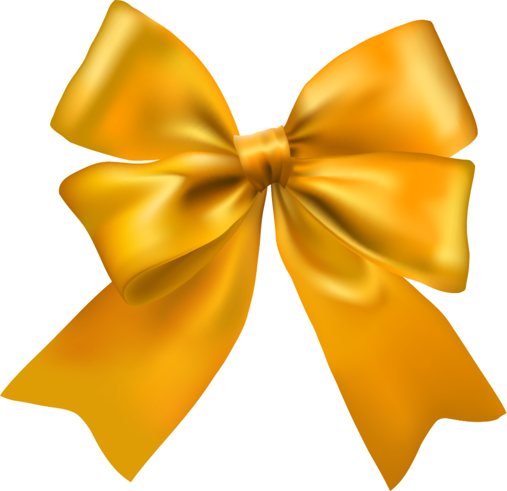 Clip Art Hand Painted Golden - Vector Ribbon Bow Png (2000x1938), Png Download