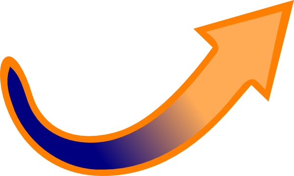 Arrow Orange To Blue (600x359), Png Download
