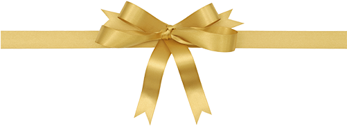 Gold Christmas Bow Png - Gift Ribbon (500x278), Png Download