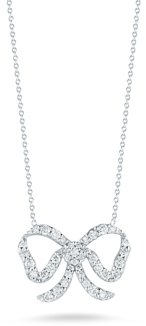 Roberto Coin Tiny Treasures 18k White Gold Bow - Roberto Coin Tiny Treasures White Gold Diamond Bow (1600x1600), Png Download
