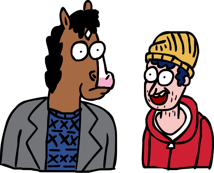 Bojack Horseman Vs - Bojack Horseman Regular Show (700x567), Png Download