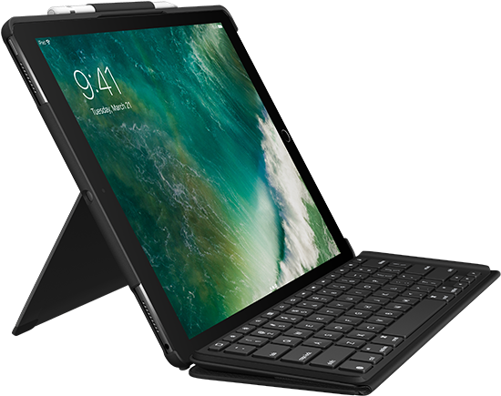 The Best Ipad Pro Keyboard & Stand - Logitech Slim Combo (800x514), Png Download