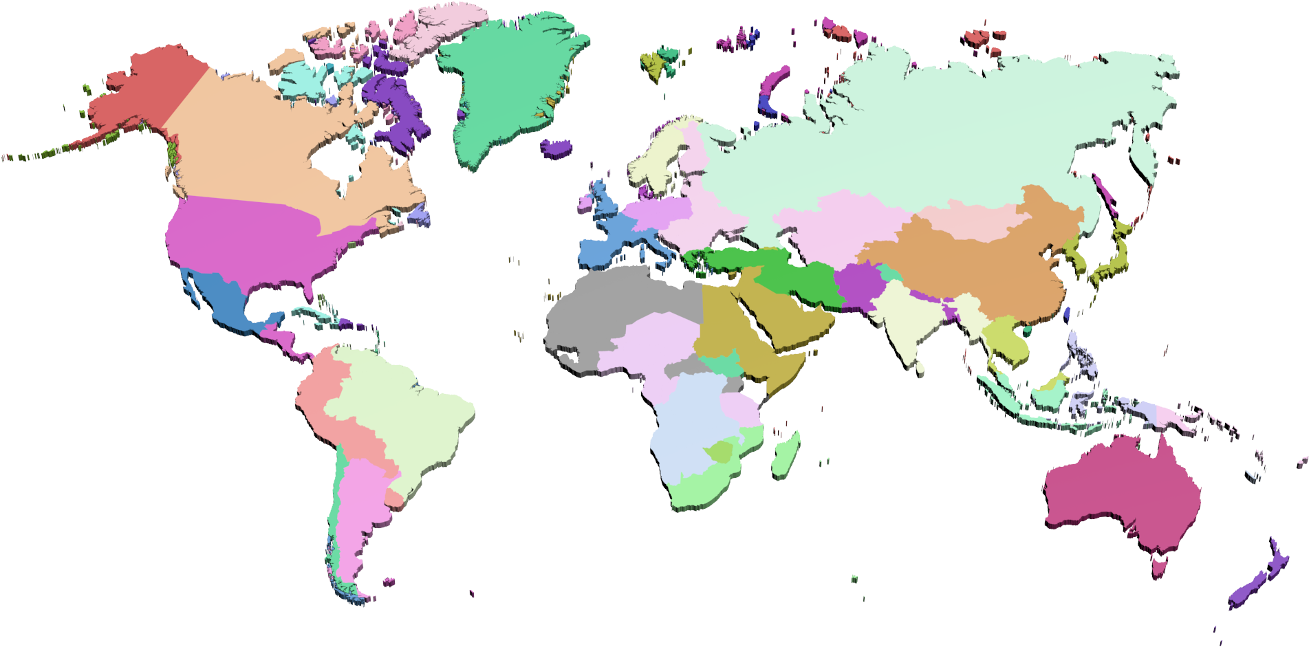 Vector Royalty Free Library D Political Model For Infographic - World Map (1920x1080), Png Download