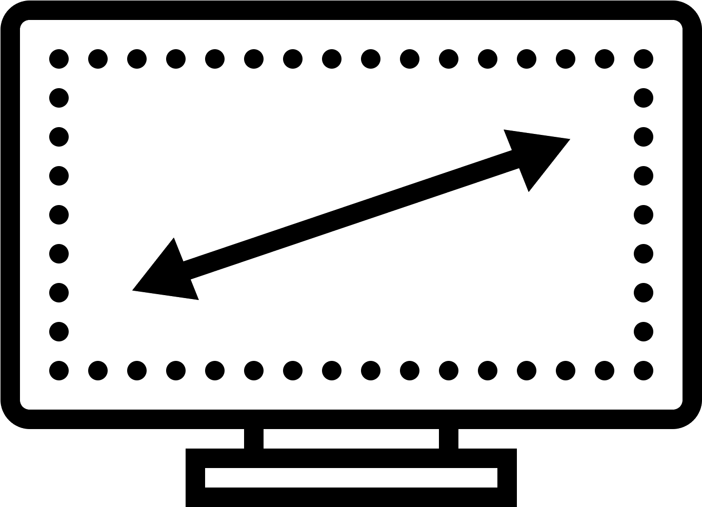 It's A Drawing Of A Computer Monitor Or T - Cadre Icône (1600x1600), Png Download