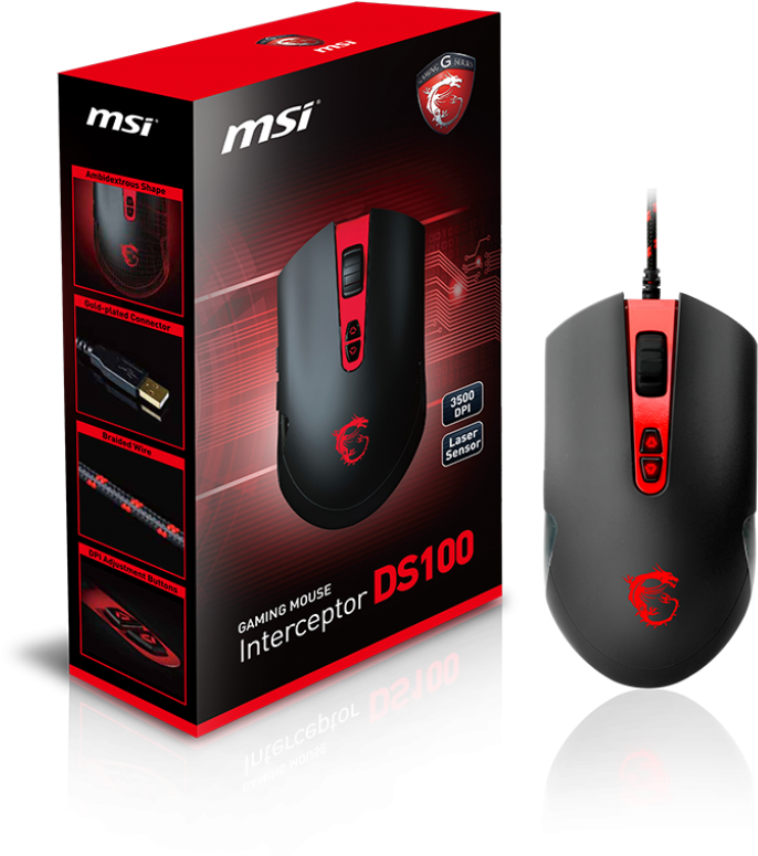 Msi Interceptor Ds100 Gaming Mouse - Mouse Msi Ds 100 (1024x819), Png Download