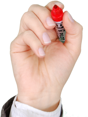 Hand With Marker Png Transparent Image - Pen Png (500x418), Png Download