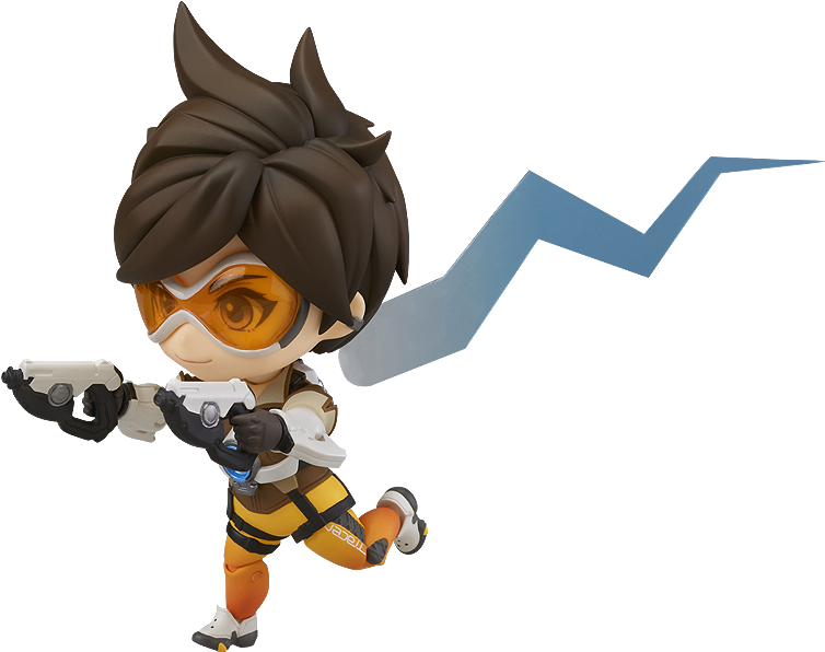 The Visual Effect For Tracer's Blink Ability Is An - Nendoroid No. 730 Overwatch: Tracer Classic Skin Edition (754x666), Png Download