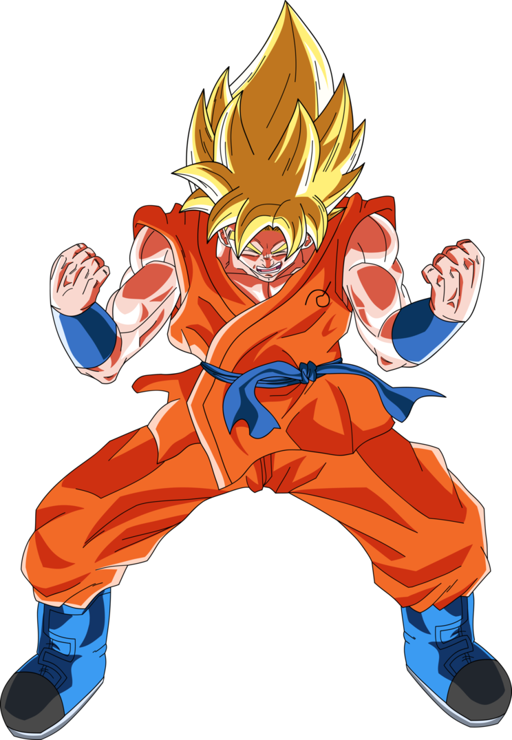 Goku Power Up Png - Goku Ssj Power Up (744x1075), Png Download