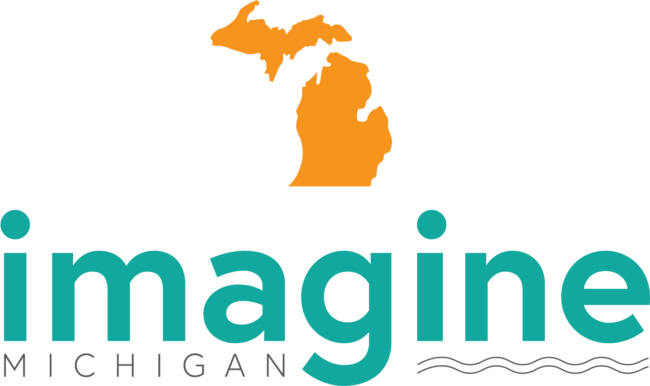 Imagine Michigan Logo - Michigan Peninsulas Blue Ornament (round) (2564x1270), Png Download