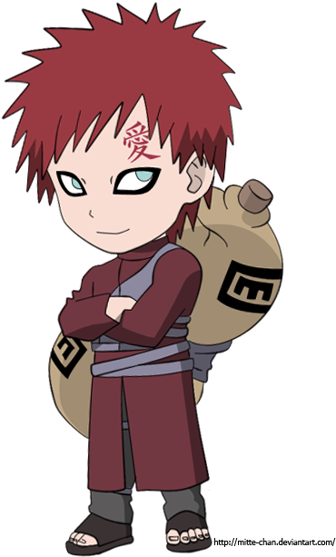 Gaara Shippuden Chibi By Mitte-chan - Naruto Gaara Chibi (400x634), Png Download