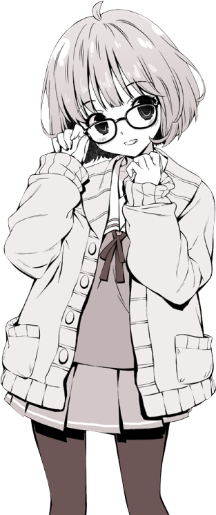 Free Anime Love Black And White Tumblr - Beyond The Boundary Mirai Manga (417x750), Png Download