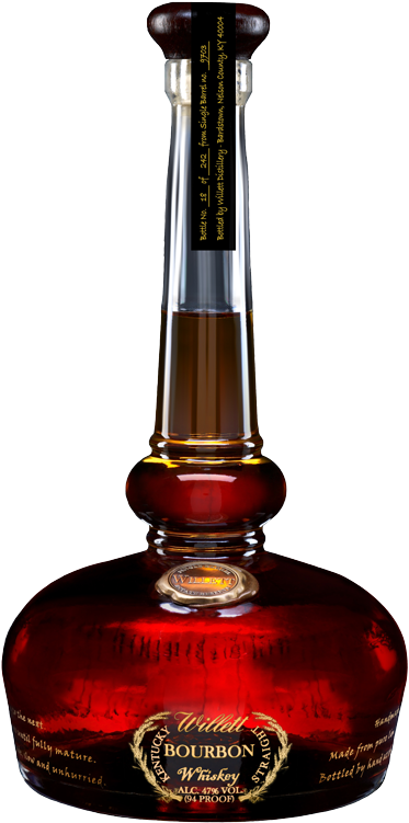 “bottled In Really Cool Glass Pot Still Decanter - Willett Family Reserve Kentucky Bourbon - 750 Ml Bottle (393x766), Png Download