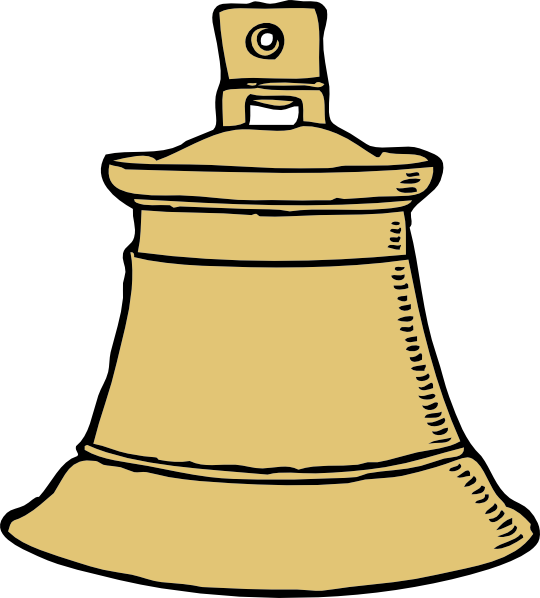 Gold Bell Svg Clip Arts 540 X 598 Px (540x598), Png Download