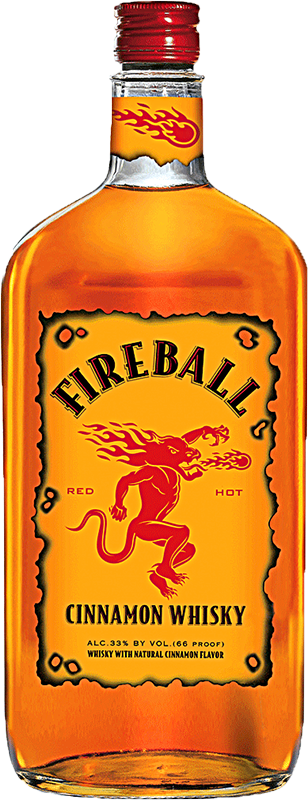 Fireball Whiskey Bottle Png - Whisky Fireball (308x800), Png Download