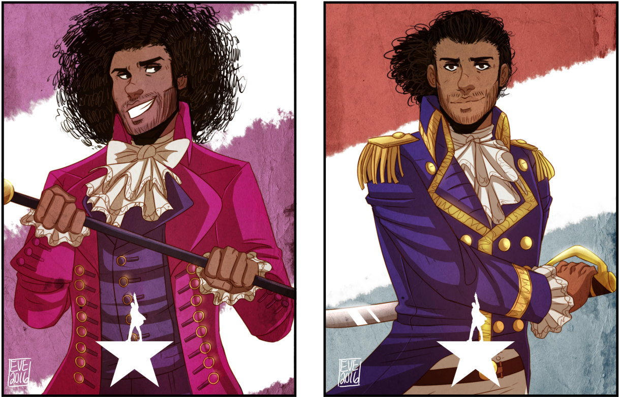 Ruby-nerdd - Tumblr - Com - Did These 2 Drawings Of - Hamilton Lafayette And Jefferson (1280x876), Png Download
