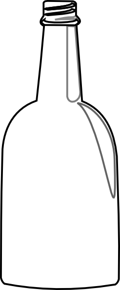 Large Whiskey Bottle Outline (246x594), Png Download