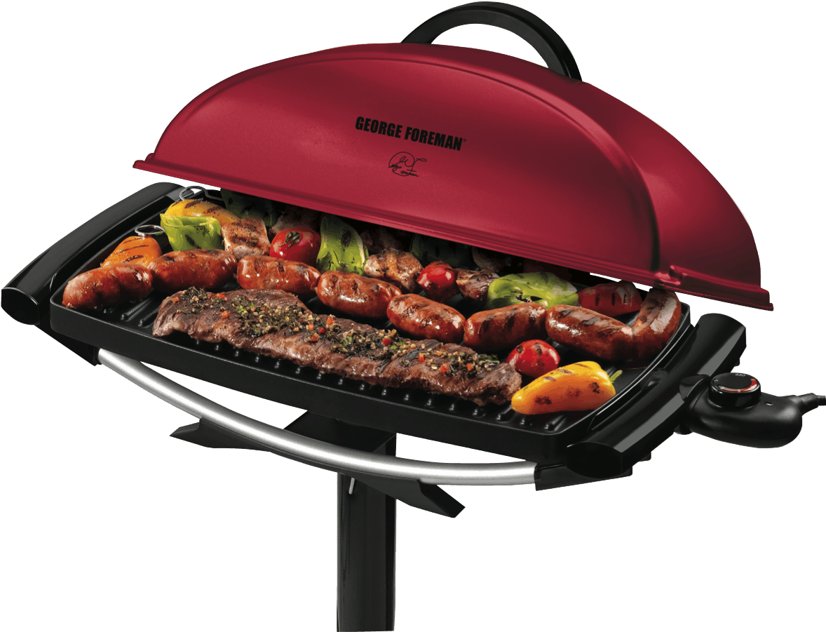 New George Foreman Ggr201rau Indoor/outdoor Bbq Grill - George Foreman Bbq Grill (1200x914), Png Download