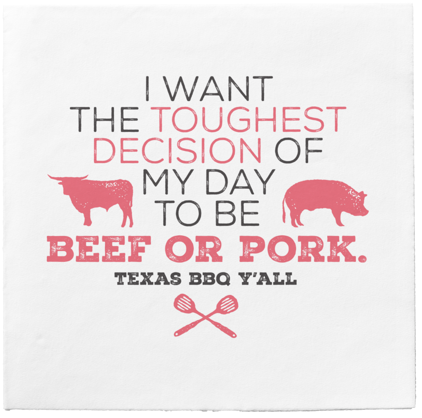 Texas Bbq Napkins - Beef Or Pork? Texas Bbq Tote Bag, Adult Unisex, Natural (2000x2000), Png Download