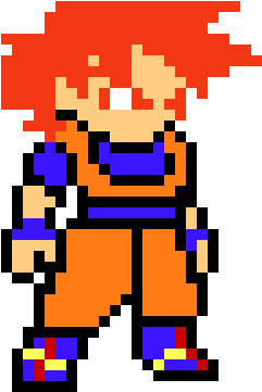 8 Bit Goku Super Saiyan God - Dragon Ball Z Beads (440x590), Png Download