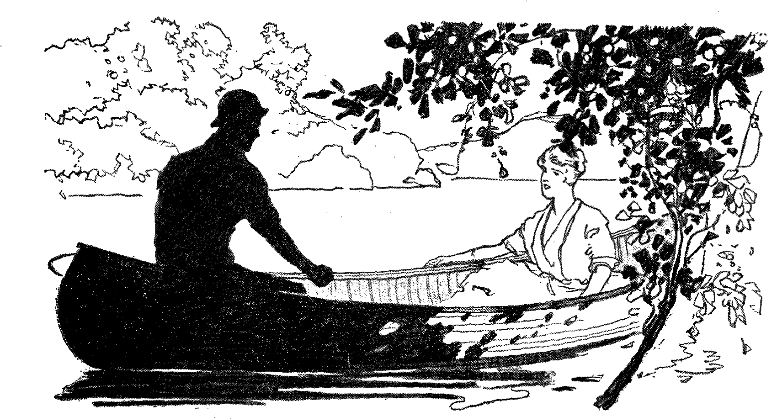 Couple Romantic Canoe Illustration - Clip Art (1600x934), Png Download