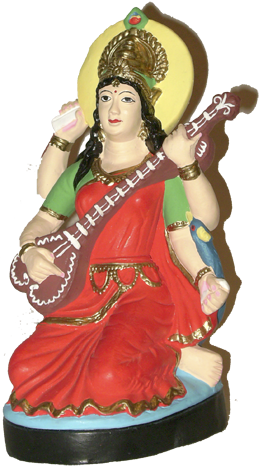Saraswati - Figurine (261x467), Png Download