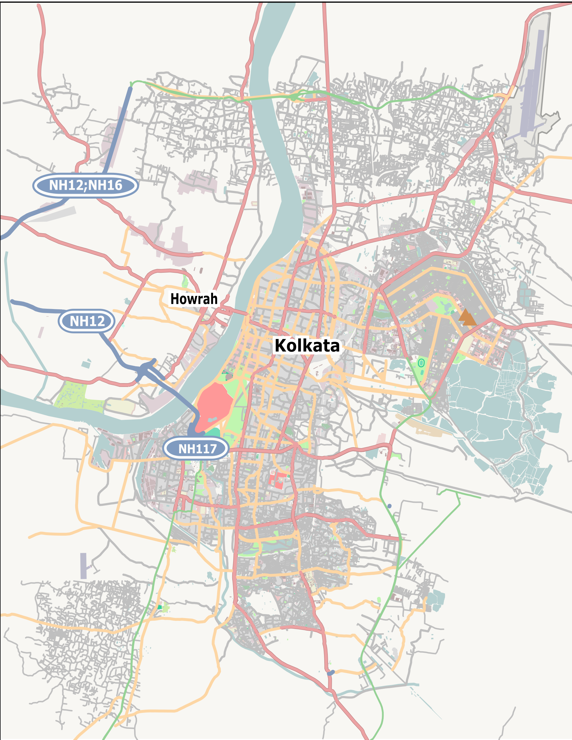 Kumartuli Is Located In Kolkata - Vector Map Of Full Kolkata (2000x2586), Png Download