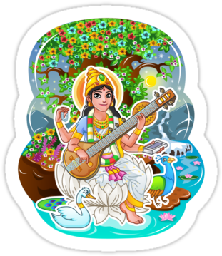 Goddess Saraswati Png Download " - Saraswati (375x360), Png Download