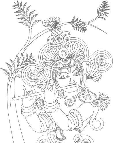 Download Kerala Mural Paintings Outline PNG Image with No Background -  