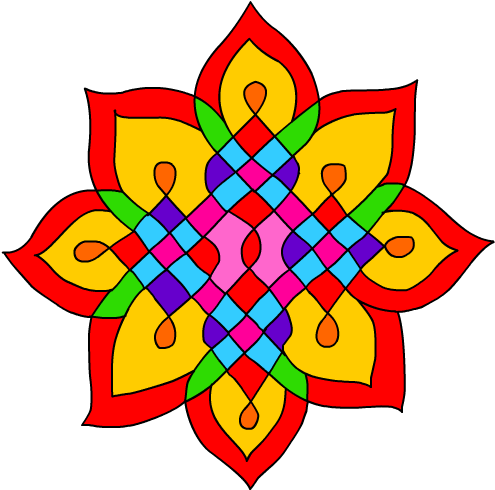 Clip Transparent Pattern - Rangoli Design Clipart (600x600), Png Download