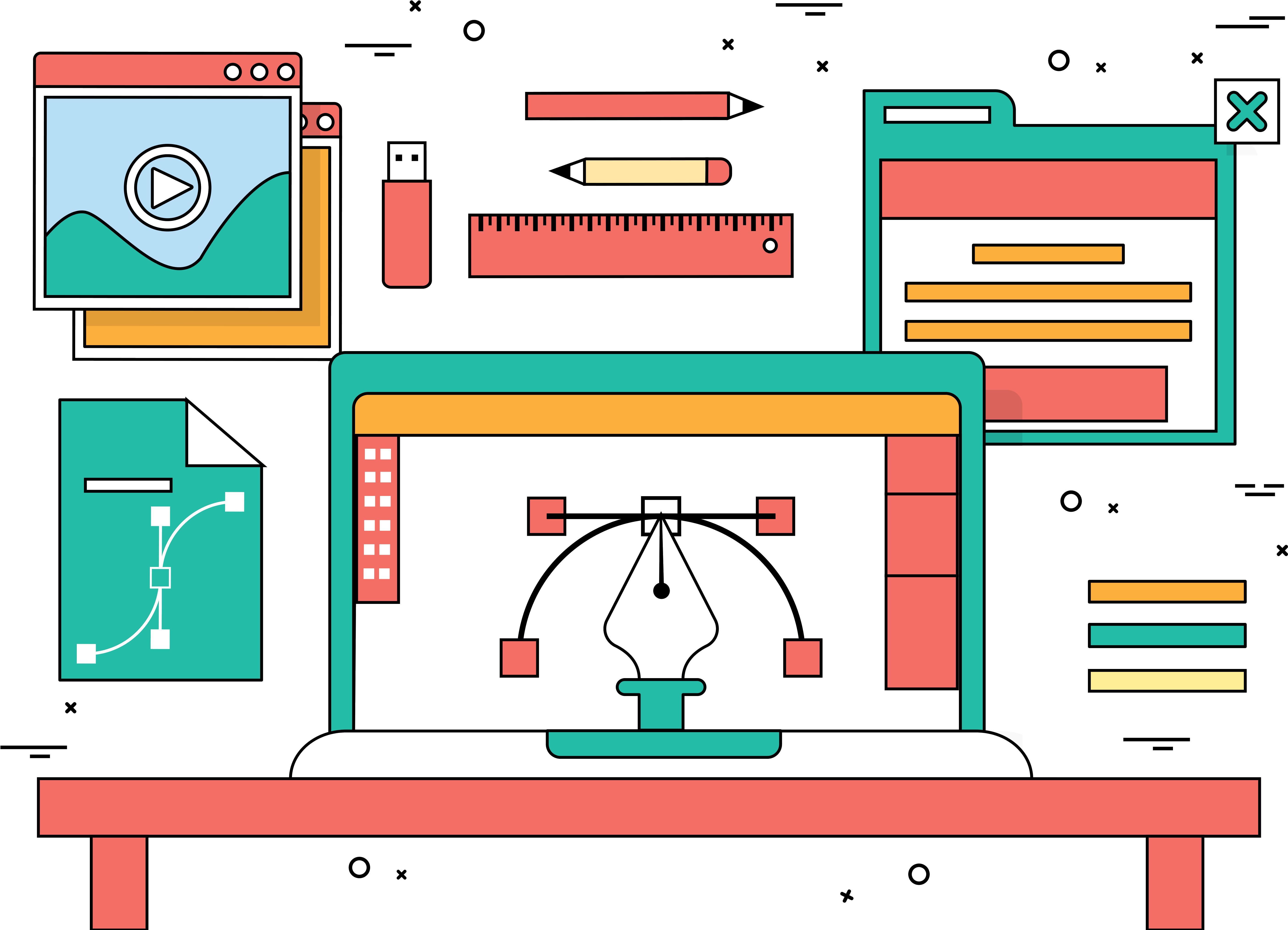 From Logo Design To Web Design And Everything Between, - Flat Design (5833x4083), Png Download