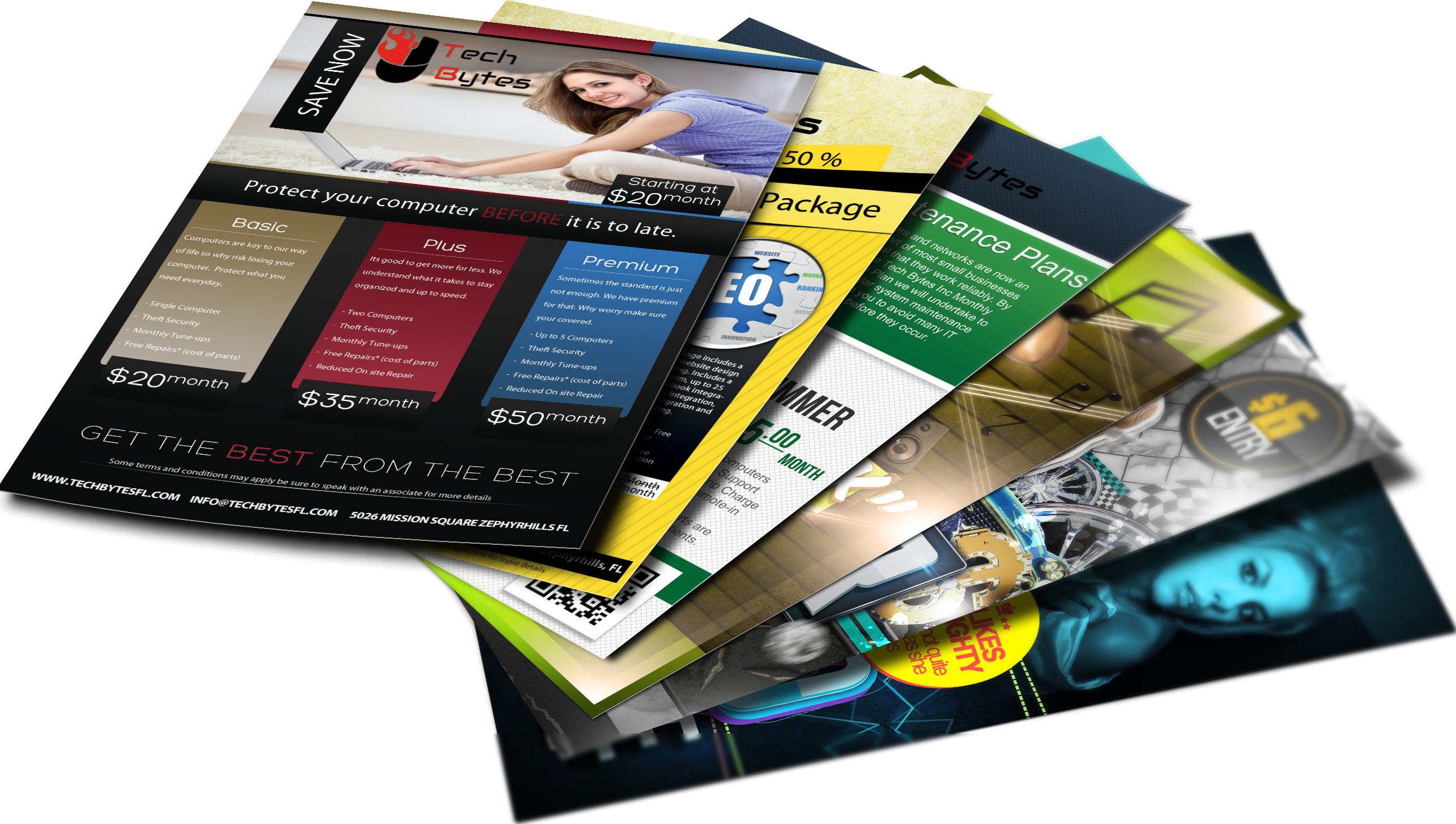 Graphic Design Services - Flyer And Brochure (2570x1455), Png Download