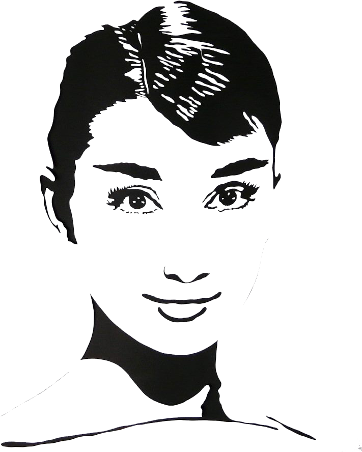 Upiększ Przestrzeń W Której Żyjesz - Audrey Hepburn Face Stencil (800x931), Png Download