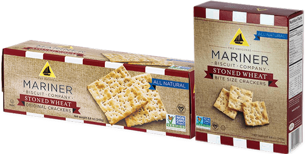 Original And Bite-sized - Mariner 12409 Stoned Wheat Bite Size Crackers Case (600x350), Png Download