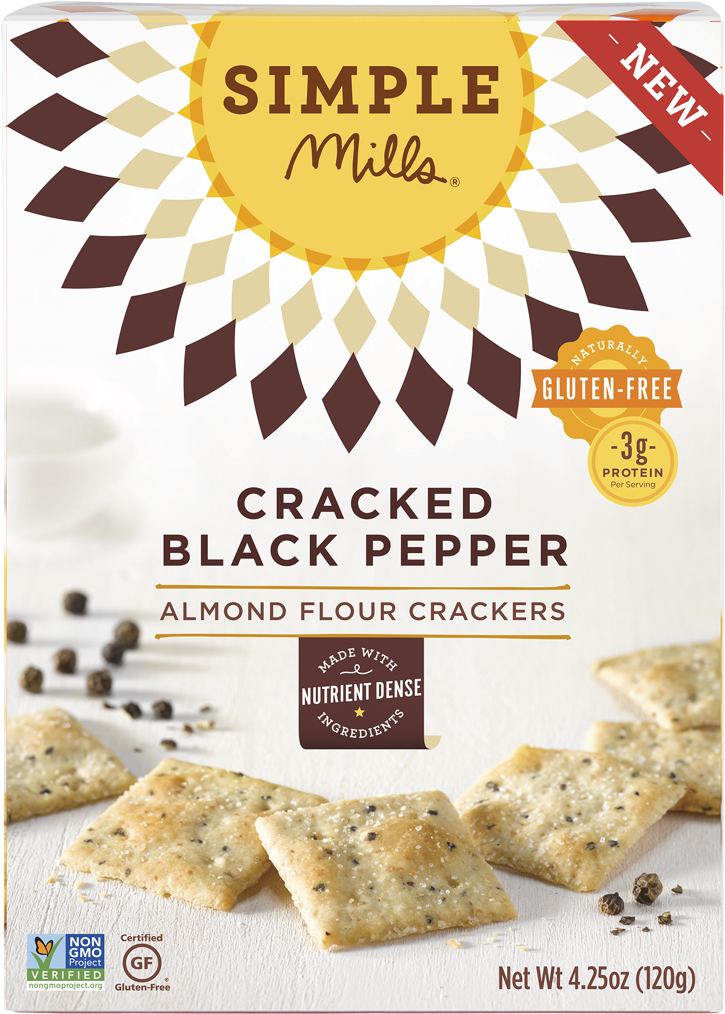 Simple Mills Almond Flour Farmhouse Cheddar Crackers (600x600), Png Download