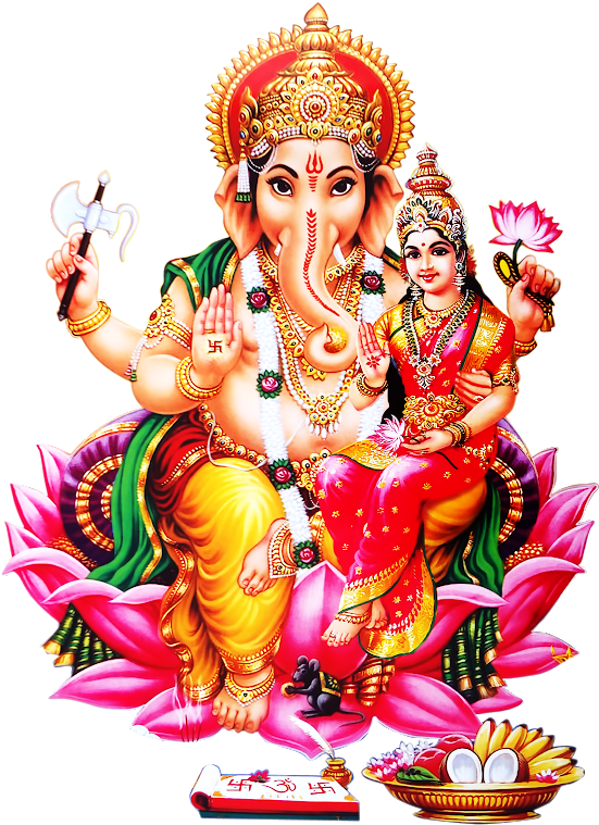 Lord Vinayaka Hd Png Image Free Downloads For Vinayaka - Lakshmi Ganesh (607x800), Png Download
