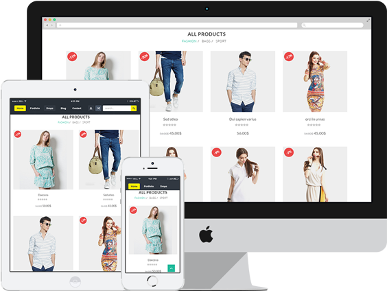 Mooi Ecommerce Packages - Responsive E Commerce Shop Design (799x502), Png Download