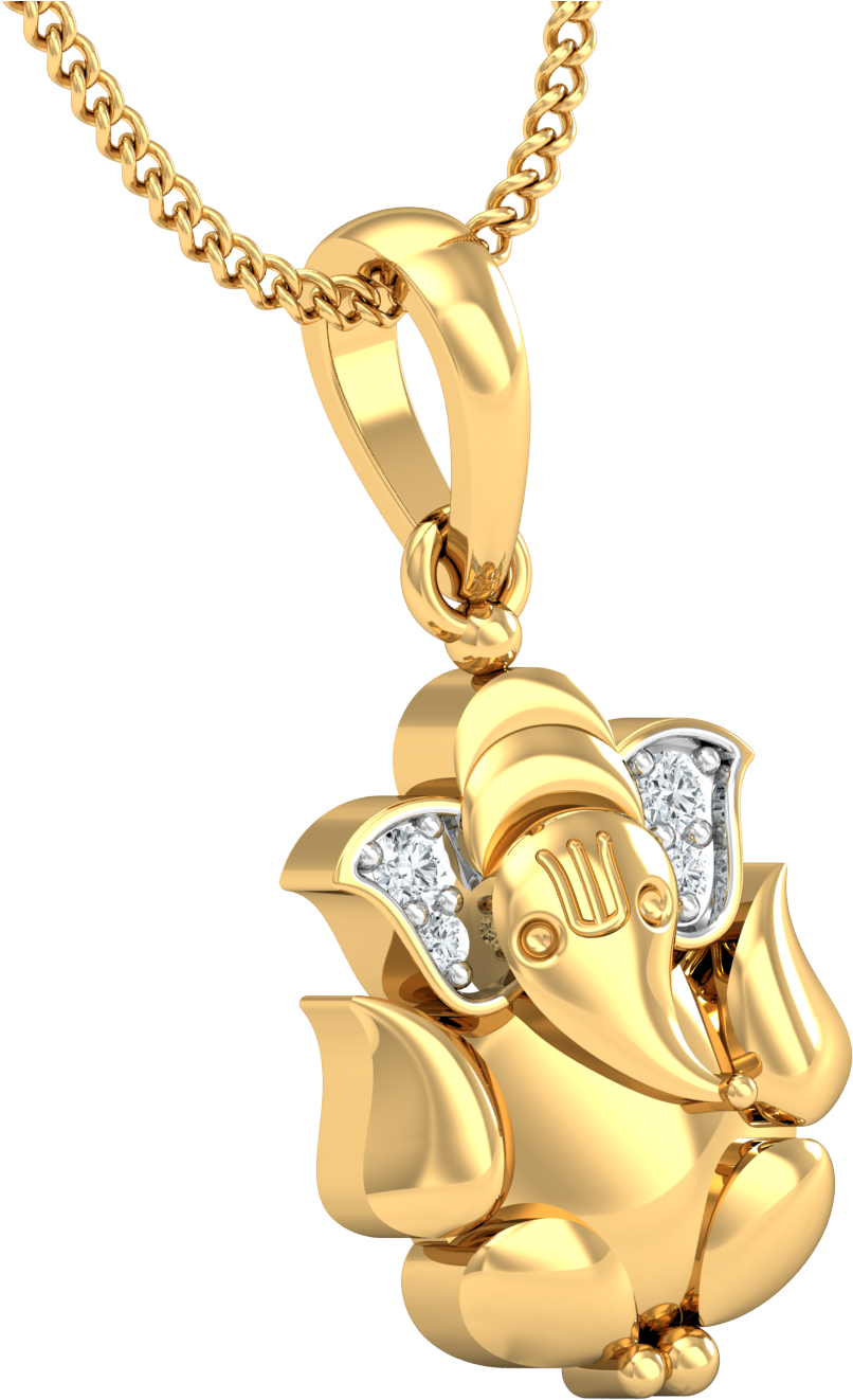 Ganesha Pendant - Gold (1500x1500), Png Download